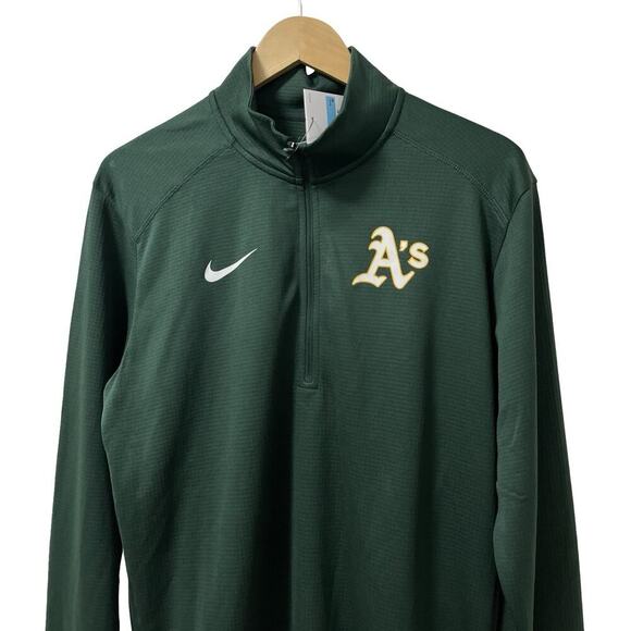 NIKE Oakland Athletics MLB Authentic Long Sleeve Mens Shirt Size M Dark Green - Picture 3 of 8